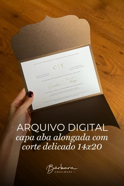 Arquivo digital: Capa com aba alongada 14x20 horizontal com recorte delicado