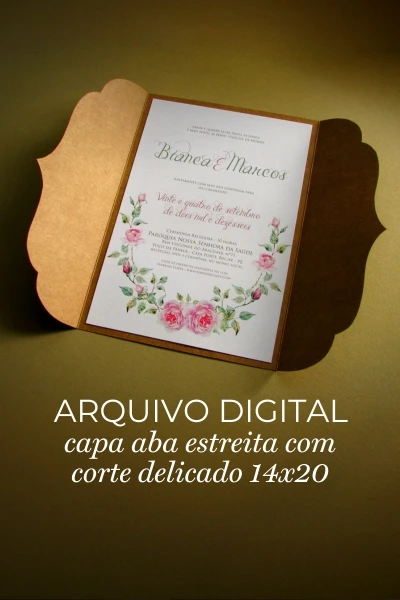 Arquivo digital: Capa com aba estreita 14x20 com recorte delicado