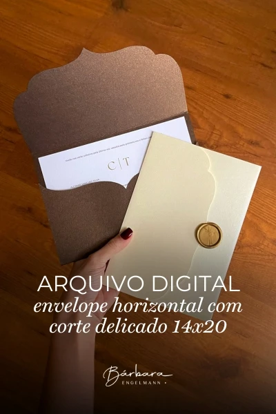 Arquivo digital: Envelope 14x20 horizontal com recorte delicado