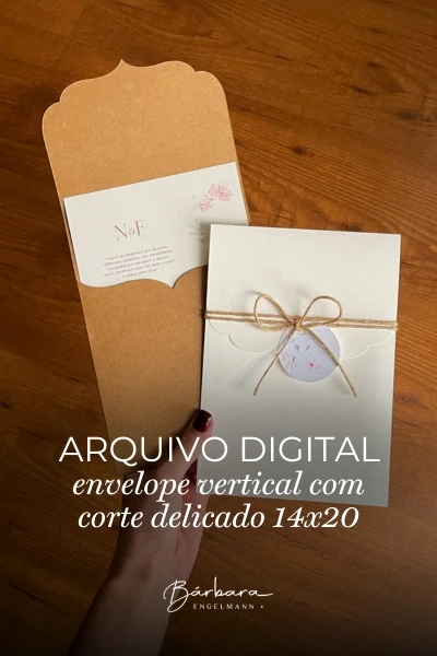 Arquivo digital: Envelope 14x20 vertical com recorte delicado
