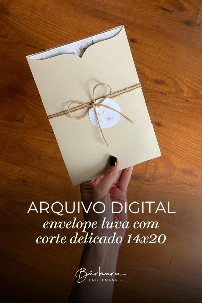 Arquivo digital: Envelope Luva 14x20 com recorte delicado
