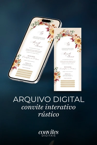 Convite Digital Interativo Rústico
