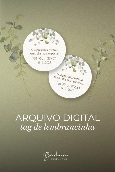 Greenery  - Tag lembrancinha